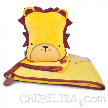 Otroška blazina z odejo SnooziHedz Leeroy Lev - rumena