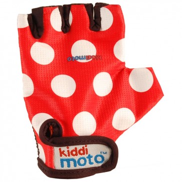 Otroške kolesarske rokavice - rdeče z belimi pikami (M)